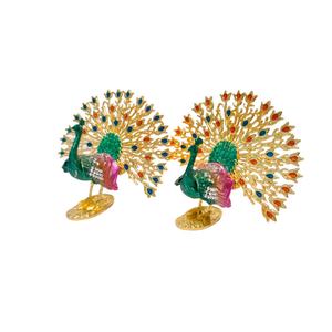 Adorno de Metal Pequeño de Pavo Real, Novedad de Venta Caliente, Fuente Transfronteriza, Logotipo Grabado para Escritorio, Temática Animal, Tallado Artesanal - Product Image 1