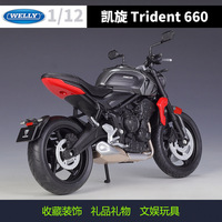 Welly 1:12 2021 Triumph Trident 660 Moto en métal moulé sous pression, modèle en alliage, sans batterie, pour les collectionneurs de 14 ans et plus, cadeau, vente en gros