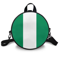 Sac rond en PU pour femme avec drapeau régional de Kosrae, sac à dos à bandoulière avec sangle amovible et sac à bandoulière