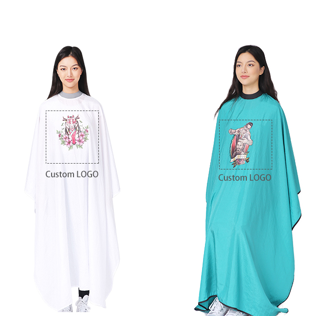 Парикмахерская накидка, нейлоновые белые бирюзовые накидки, силиконовая накидка для парикмахерской с логотипом на заказ