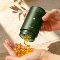 Pot en verre vert mat de 180 ml, vide, pour compléments alimentaires, avec dégradé de couleurs, à large ouverture, vente en gros directe usine