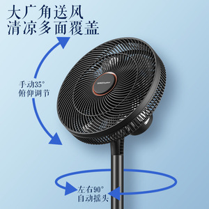 Rongshida Floor Fan 7 Blade High Airflow Oscillating Dual Use Table And Floor Gentle Breeze - Product Image 1
