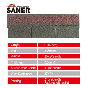 Bardeaux <span class=keywords><strong>bitumineux</strong></span> en fibre de verre à trois onglets de la norme américaine Couleur personnalisable Installation facile Résistant à la chaleur ignifuge pour les hôtels - Product Image 5