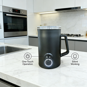 Mousseur à <span class=keywords><strong>lait</strong></span> électrique 4-en-1 et chauffe-<span class=keywords><strong>lait</strong></span> - Machine automatique à <span class=keywords><strong>mousse</strong></span> <span class=keywords><strong>de</strong></span> <span class=keywords><strong>lait</strong></span> chaude/froide pour les lattes et les cappuccinos - Product Image 3