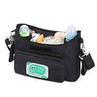 Sac de rangement suspendu pour voiture de bébé, fermeture à glissière, universel pour poussette, voyage, multifonctionnel, isolé, pour biberons et couches