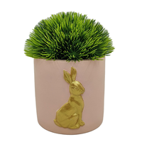 Bureau Maison Jardin Cuisine Décor Ciment Lapin De Pâques Mini Pot De Fleur Pots De Jardinière Artificielle