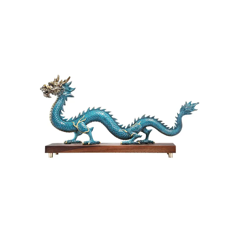 हस्तशिल्प फेंगशुई ड्रैगन कस्टम डिजाइन धातु कला शिल्प पीतल रंगीन घर फेंगशुई गहने उच्च गुणवत्ता के साथ