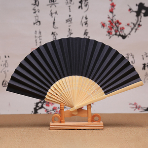 Quà Tặng Đám Cưới 21Cm Trắng Giấy Gấp <span class=keywords><strong>Fan</strong></span> Biểu Tượng Tùy Chỉnh Quạt Tay Tre - Product Image 2