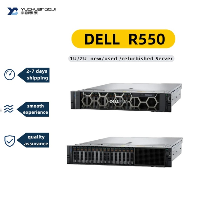 New Dell PowerEdge R550 8*3.5 Bay 1U Rack Server Dual Intel Xeon 4310 256GB RAM H745 RAID Card