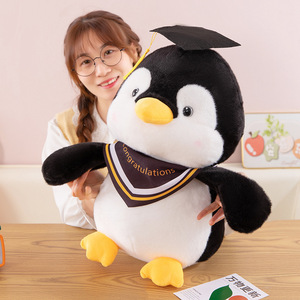 <span class=keywords><strong>Professor</strong></span> Panda e pinguino giocattoli di peluche laurea a tema poliestere morbido con cotone PP riempito regalo perfetto per gli studenti - Product Image 2