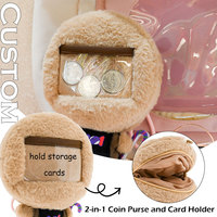 Sac à main en peluche personnalisé de conception unique sac à monnaie à pendentif d'homme en pain d'épice farci de Noël sac à cartes deux en un