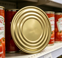 Fonds de boîtes TFS en gros, toutes tailles, pour boîtes à 3 compartiments, émail blanc intérieur pour boîtes de pâte de tomate