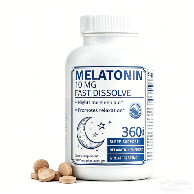 OEM ODM Private Label 10mg Melatonin Chewable Tablet Dietary Sleep Support Supplements Melatonin Tablets for Better Sleep Tablet