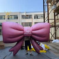 Nœud gonflable géant rose avec souffleur pour la décoration murale de bus, de bâtiments et de cafés, ballon gonflable personnalisé en forme de nœud