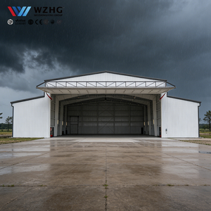 โกดังเก็บของเหล็ก Q235/Q355 ดีไซน์ทันสมัย อายุการใช้งาน 50 ปี ทนลมแรง 200 กม./ชม. สำหรับเครื่องบินส่วนตัว - Product Image 1