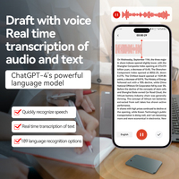 Enregistreur vocal intelligent IA GPT, mini enregistreur numérique IA, prise de notes vocales IA, cadeau