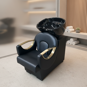 Juego de Muebles para Salón de Belleza Black Gold, Lavabo para Peluquería, Equipo de Peluquería, Silla de Estilismo, Lavacabezas - Product Image 1