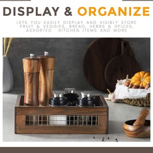 Handheld wooden storage baskets for kitchens, made of fruit wood, suitable for bathroom toiletries and <b>vegetables</b>. - Product Image 3