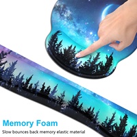 Ensemble repose-poignets et tapis de souris gaming en mousse à mémoire de forme Blue Moon, en coton, à récupération lente, base antidérapante, pour bureau