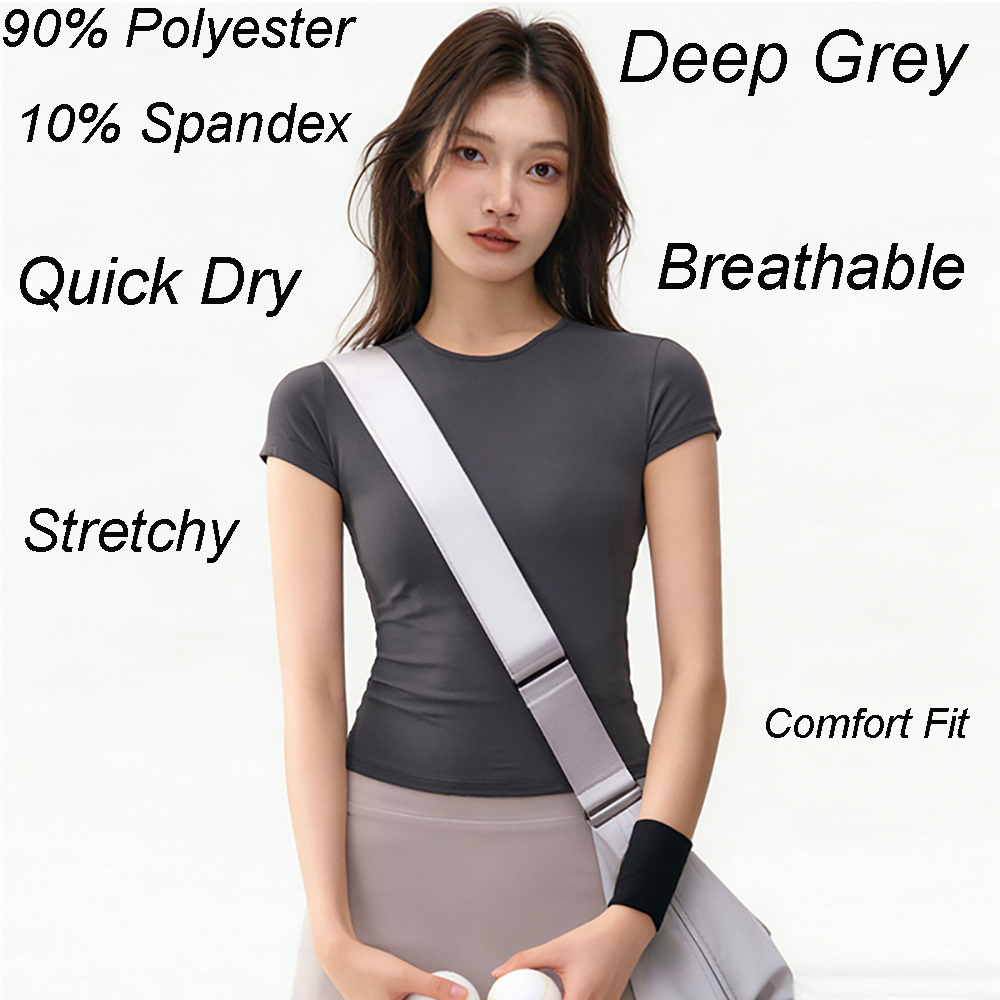 Custom LOGO Women's Quick Dry Yoga T-Shirt Breathable Mesh Short Sleeve Crew Neck Fitness Workout Top S-5XL