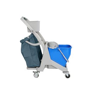Multifunction Plastic Cleaning Cart Mini Round Mop Bucket Floor Cleaning <b>Trolley</b> with Brake Wheel and Reusable Nylon Garbage Bag - Product Image 3