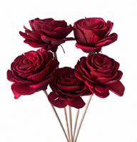 Shola Beauty Rose 6cm Fleurs rouges réalistes faites à la main Style naturel Cosmico Ventures Composition florale Mariage Maison Fête