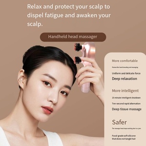 New Arrival Handheld Electric Scalp <b>Massager</b> Red Light Therapy Vibrating Brush Soft Tooth Heating Massage Comb for Body Neck - Product Image 2