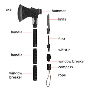 Bộ dụng cụ sinh tồn rìu có thể gập lại rìu cắm trại rìu đi bộ đường dài với búa dụng cụ khẩn cấp cầm tay đặt rìu chiến thuật - Product Image 5