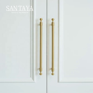 Gagang Kabinet Dapur Santaya Solid Brushed Brass, Kenop Laci Lemari Kamar Tidur, Gagang Furnitur - Product Image 3