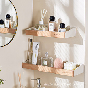 MORJONY Wall Mounted <b>Storage</b> Shelf Rectangle No Drilling Required Bathroom <b>Kitchen</b> Multi Functional Shelf Durable - Product Image 1