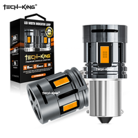 TECH-KING Ampoule LED de clignotant à haute vitesse avec ventilateur de refroidissement, puce 3570, 1157 1156 S25 LED Canbus pour voiture universelle