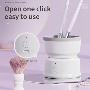 RTS - 2024 New Portable Mini Electric Makeup Brush Cleaner Machine USB Operated For On-the-Go MakeUp Brush Cleaning