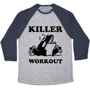 Camiseta de béisbol unisex Tri-Blend de Killer Workout (Orca) - Product Image 1