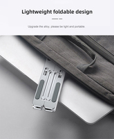 Support pour ordinateur portable pliable en métal, ergonomique, réglable, portable, en alliage d'aluminium, pour la maison et le bureau