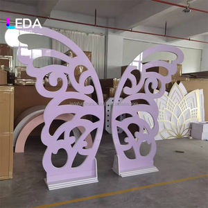 LEDA Modern New Arrival Detachable Wedding Event <b>Party</b> <b>Purple</b> Butterfly Backdrop Panel Stand Acrylic - Product Image 3