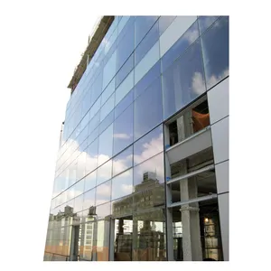 Cortina de parede de alumínio para construção, estrutura de luxo racional, cortina de vidro temperado 10mm, decorativa