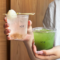Gobelets en plastique PET transparents personnalisables en forme de U de 16 oz et 12 oz avec couvercles et pailles pour boissons, impression de logo personnalisée