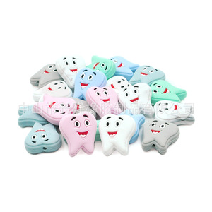 Perles de dentition en silicone en forme de dents pour bébés de 0 à 24 mois, jouet doux unisexe - Product Image 2