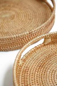 Meilleur choix de panier de rangement en jonc de mer de luxe écologique créatif cercle Design anneau poignée tissé à la main artisans vietnamiens pour - Product Image 4