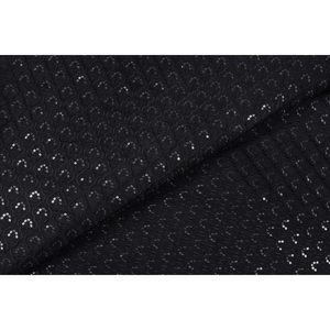 Tissu en dentelle de soie brute noire Triloki, 44 pouces, broderie métallique pour robe de mariée, vêtements, vendu au mètre - Product Image 3