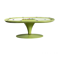 Table de poker Texas Hold'em ovale en bois massif pour 8 joueurs avec porte-gobelets en acier, verre trempé imperméable, usage commercial