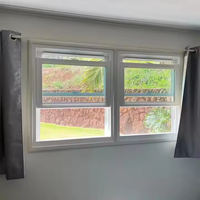 Fenêtre coulissante en vinyle à isolation thermique, double vitrage, fenêtre UPVC, design moderne, verre trempé, fenêtre PVC pour maison, balcon