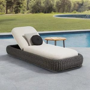 PLUS DE DESIGN Moderne Imperméable Patio Hôtel Piscine Teck Simple Bois Massif Rotin <span class=keywords><strong>Chase</strong></span> Aluminium Extérieur Soleil Chaise Lounge - Product Image 4