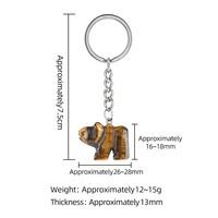 Porte-clés Ours Polaire Sculpté en 3D en Agate Naturelle, Accessoire Créatif pour Sac, Pendentif Ours