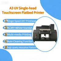 Impresora UV Plana A3 Pequeña con Pantalla Táctil, Impresora de Inyección de Tinta para Negocios, Impresión en Carcasas de Teléfono, Acrílico, Madera, Vidrio, Botellas y Bolígrafos