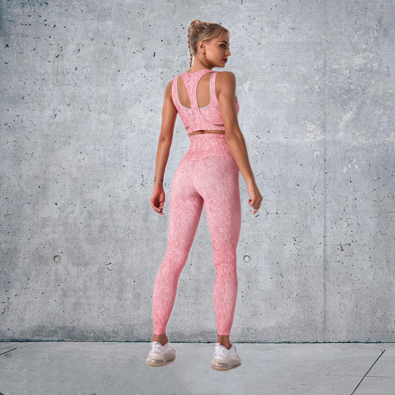 4 colors  Fashion Modern Breathable Workout Clothing Women Active Wear Yoga Set fitness