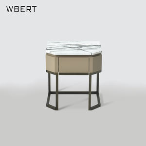 WBERT Classic Twist One Drawer <b>Nightstand</b> with Two Metal Legs - Product Image 1