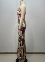 Blumen-Pailletten-Stickerei Diamant-Kristall Ärmelloses Trägerloses Bodycon-Abendkleid Roter Teppich Geburtstagsparty Ballkleid