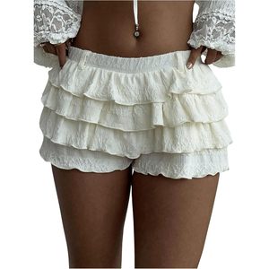 FOXA Short à volants pour femme, mini-short blanc en dentelle, respirant, taille basse, pour soirée et club - Product Image 1