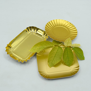 Assiettes en papier à motif ovale jetables de 7 pouces Vaisselle en feuille remplie de bonbons pour les fêtes d'anniversaire Pizza Vacances Occasions spéciales - Product Image 3